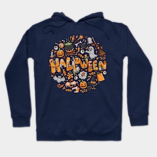 happy halloween greeting illustration Hoodie